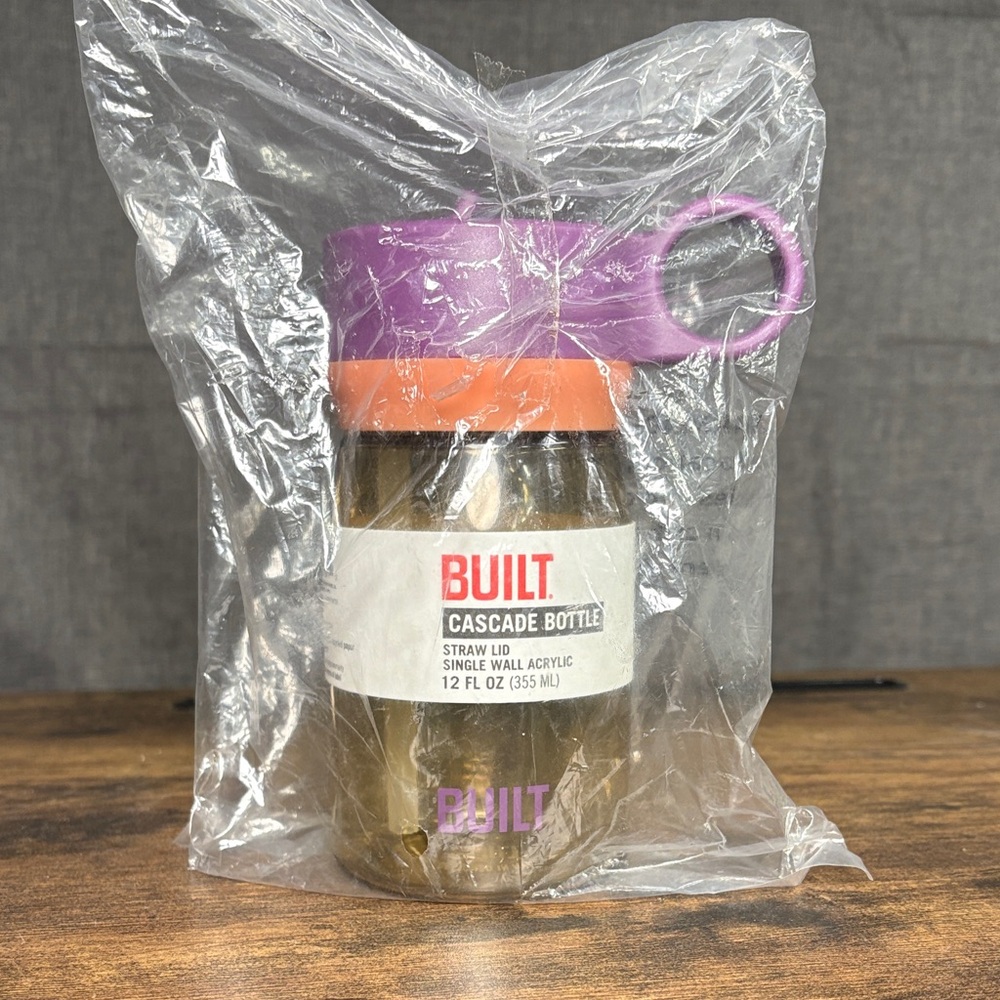 Built Cascade Bottle with Straw Lid - Purple and Orange